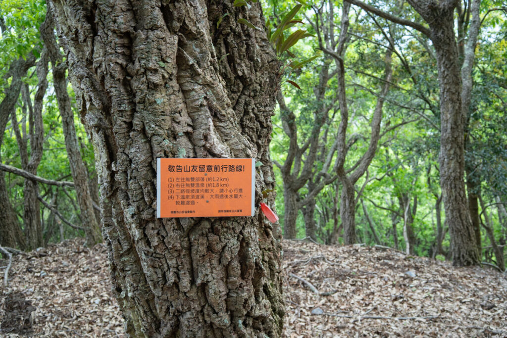 South Section 3 (南三段), the Challenging Hiking Trail that Traverses the Core of Formosa An important sign: Turn left to Wushuang Community; Turn right to Wushuang Hot Spring