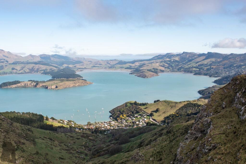 Cass Bay, one of the bays inside Lyttelton Harbour