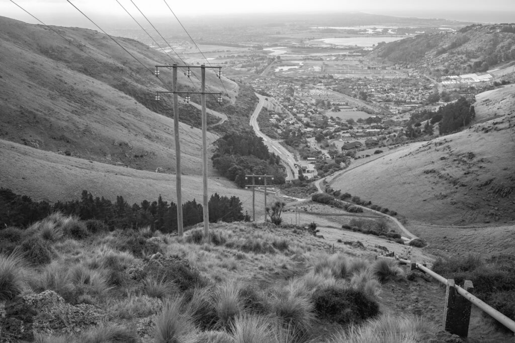 Pipeline route of Bridle Path in monochrome