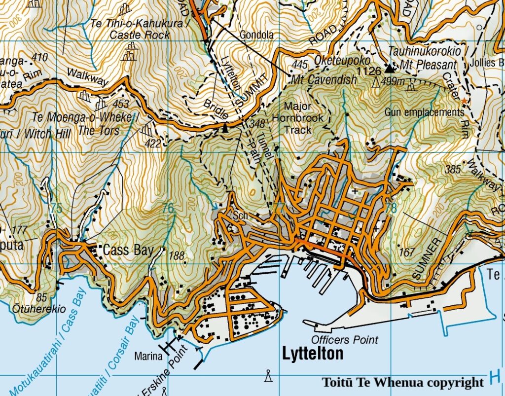 Bridle Path map Toitū Te Whenua copyright