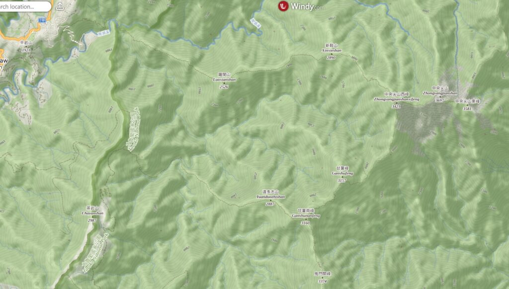 The Death Ridge (死亡稜線), the Climb on a Razor-Sharp Ridge between North Section 1 and North Section 2, Central Mountain Range Death Ridge map 死亡稜線