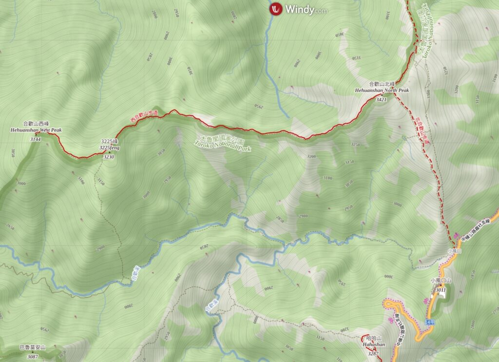Hehuanshan (合歡山), the Renowned High Mountains that are Beginner Friendly Hehuanshan North / West Peak map
