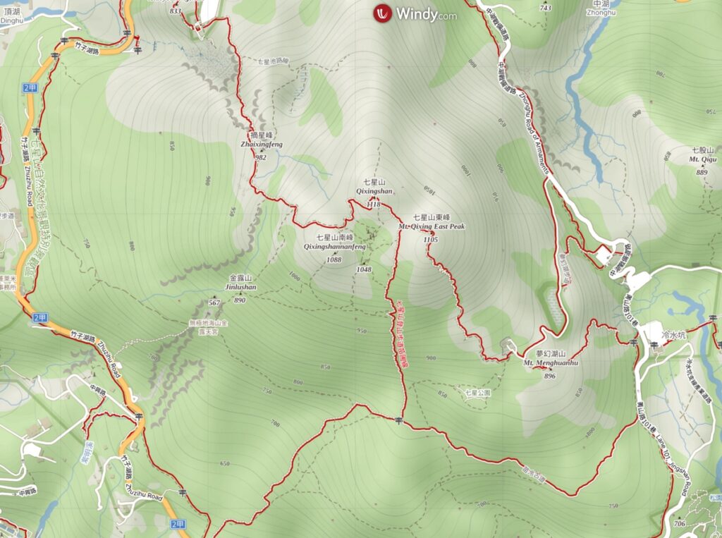 Qixingshan (七星山), the Easy Walk to the Tallest Mountain in Taipei City Qixingshan map