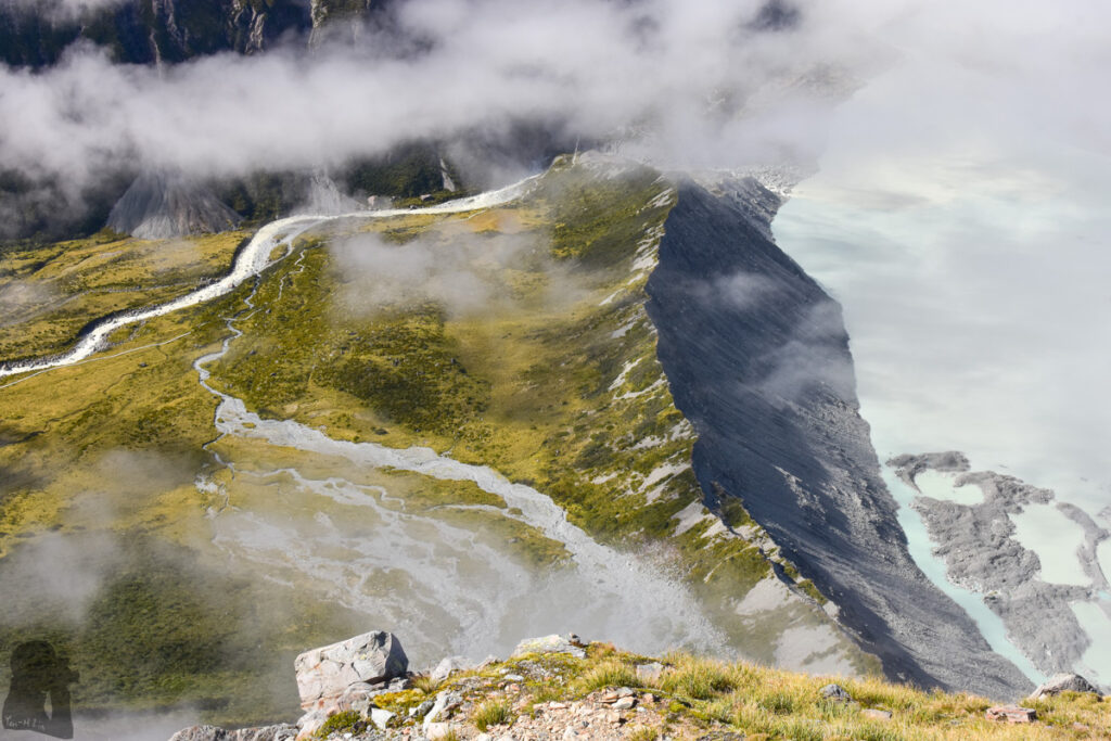 Sefton Bivouac (Sefton Bivvy), the Climb along the Precipitous Trail above Mount Cook Village the moraine wall of Mueller Lake and Hooker Valley Track