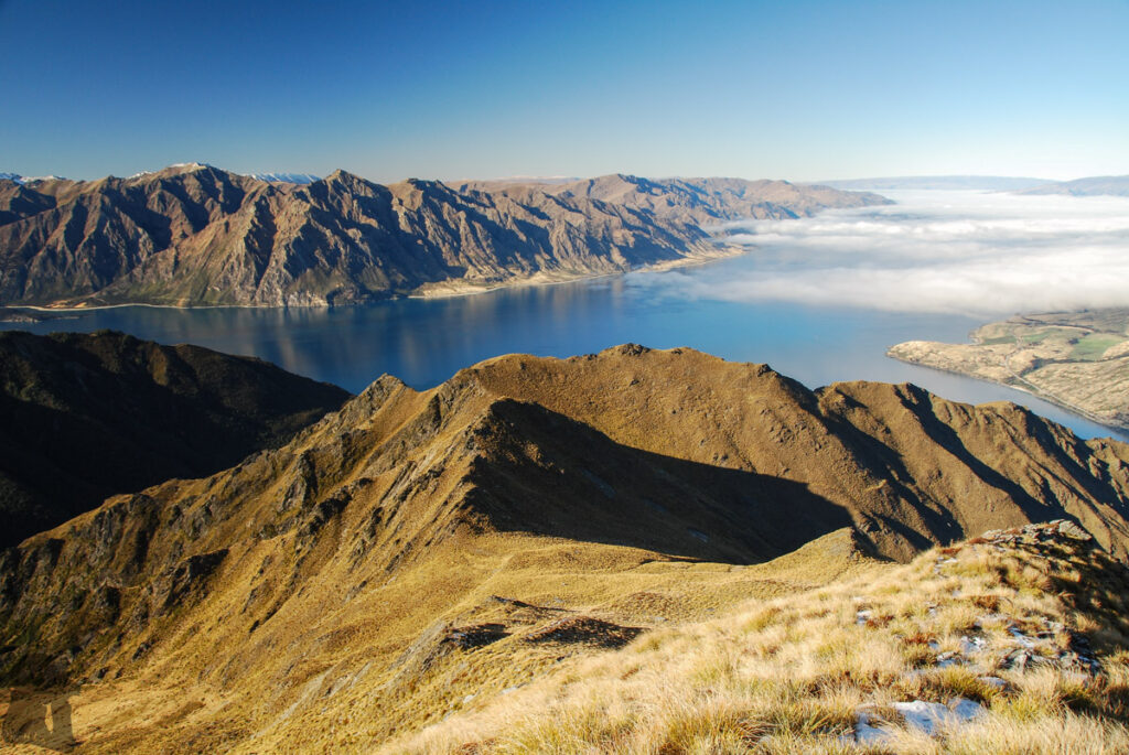 Sentinel Peak, the Summit on the Serrated Ridge Overlooks Lake Hāwea and Lake Wānaka Sentinel Peak