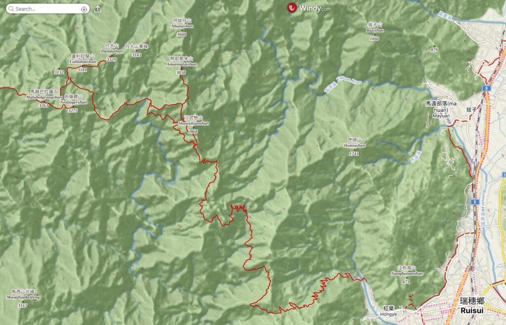 South Section 3 (南三段), the Challenging Hiking Trail that Traverses the Core of Formosa South Section 3 map east