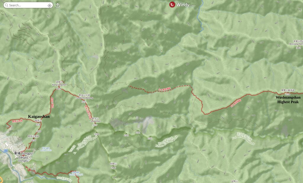 South Section 3 (南三段), the Challenging Hiking Trail that Traverses the Core of Formosa South Section 3 map west