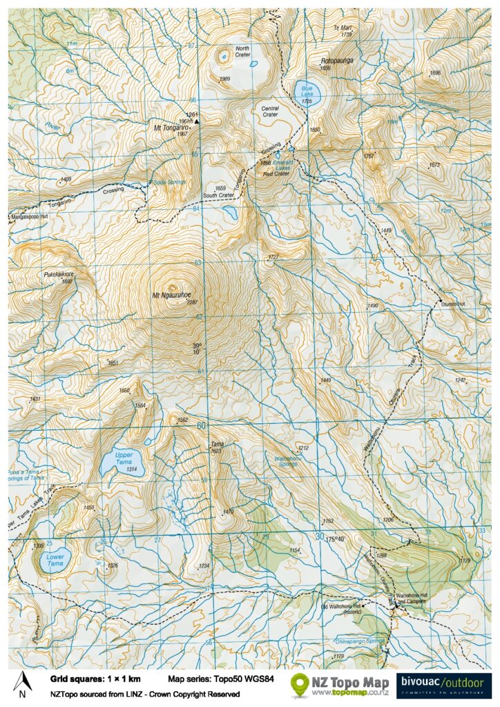 Tongariro Northern Circuit map east