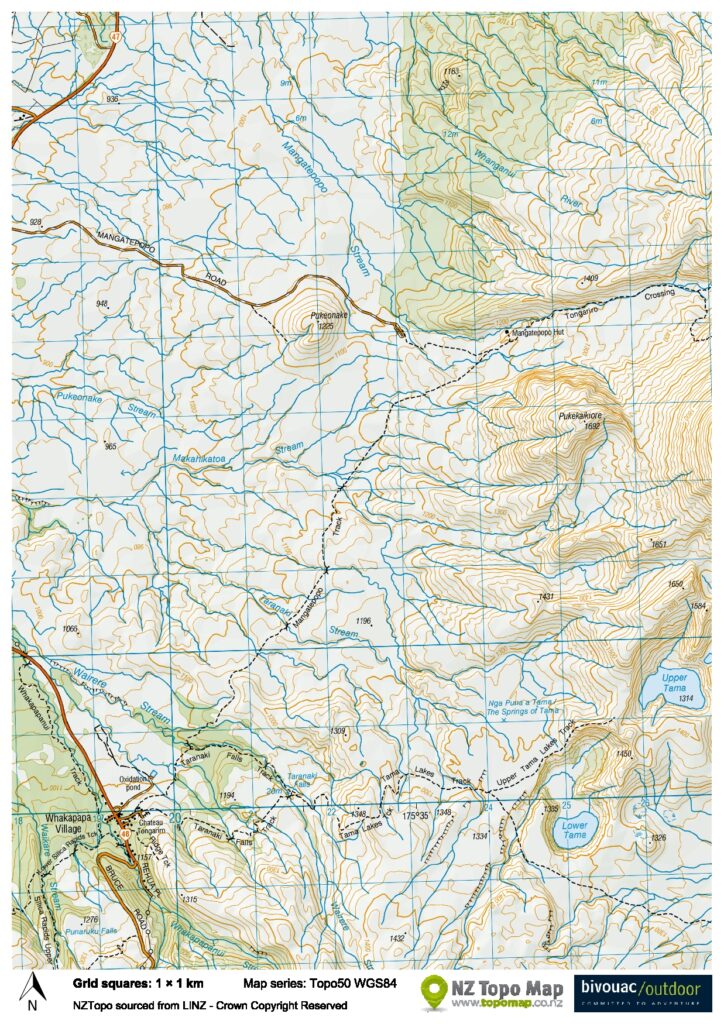 Tongariro Northern Circuit map west