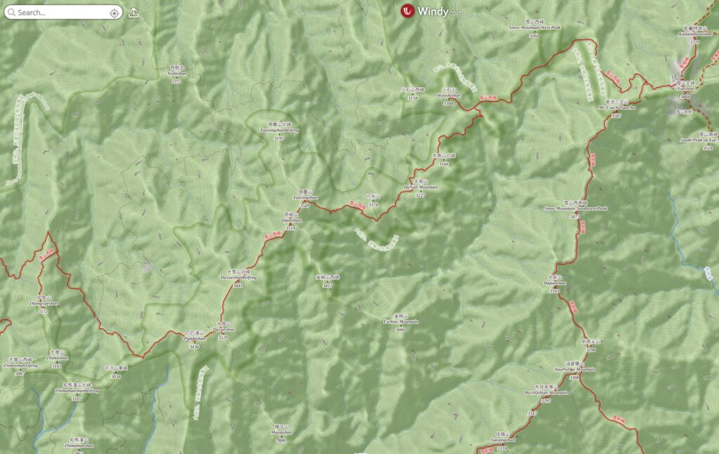 Xueshan West Ridge map
