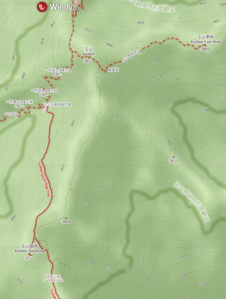 Yushan South Ridge (玉山南稜), the Hidden Route to Yushan with Spectacular View Yushan South Ridge map