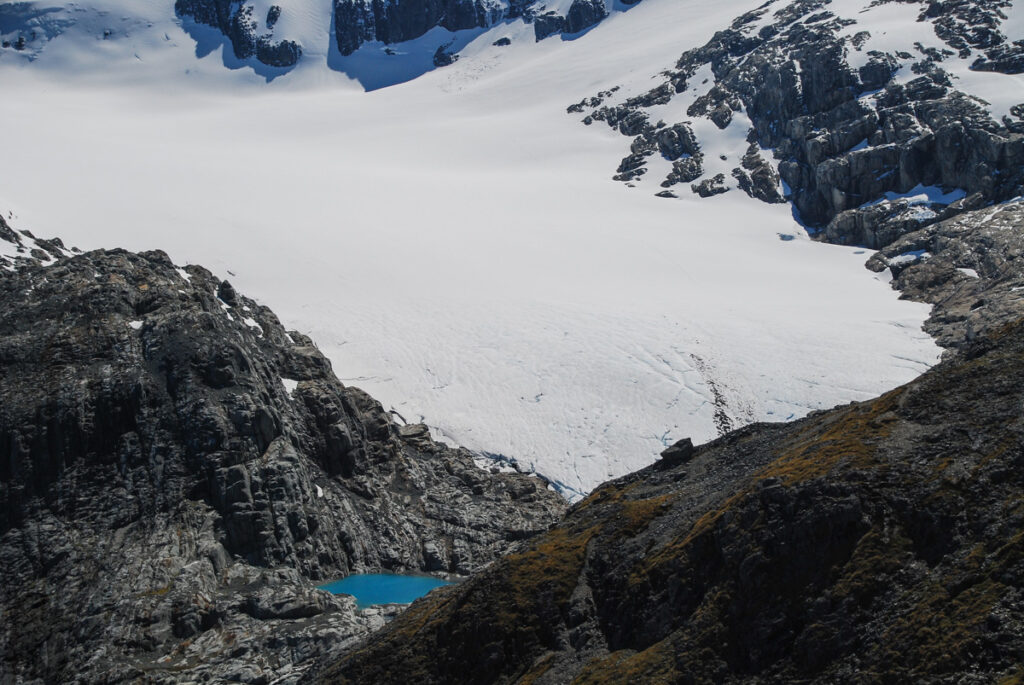 Beyond the Brewster Hut, the Breathtaking Mt. Armstrong and Terminal Lakes of Brewster Glacier The higher above the hut the more glacier and its terminal lakes appear.