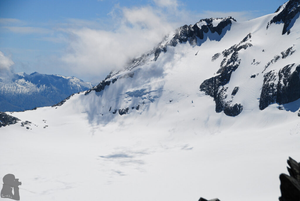 Beyond the Brewster Hut, the Breathtaking Mt. Armstrong and Terminal Lakes of Brewster Glacier Shadow swept the smooth Brewster Glacier.