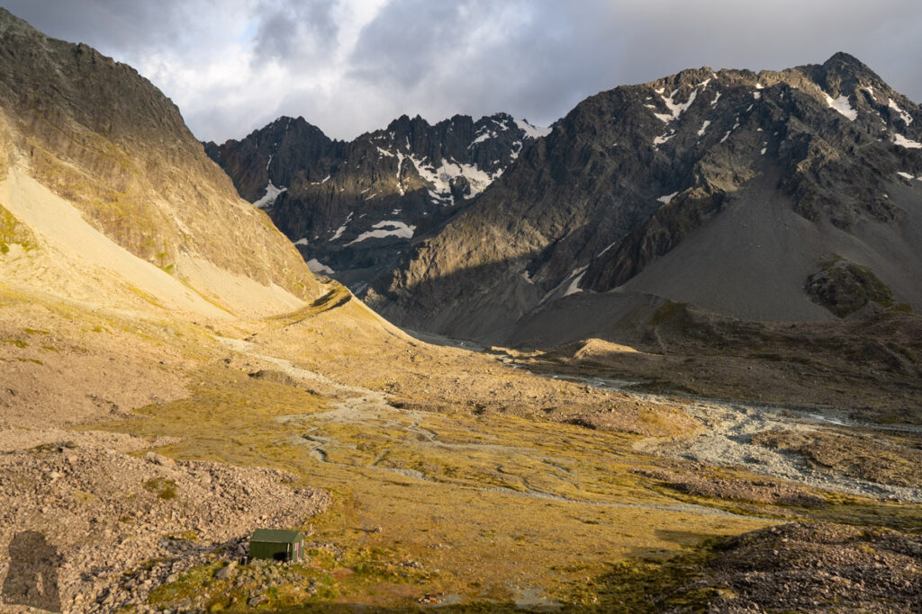 Cameron Hut, a Strenuous Hike to the Remotest Hut in Canterbury The road-like path on a lateral moraine wall (on the left) is a friendly invitation that everyone would be enticed to walk on it.