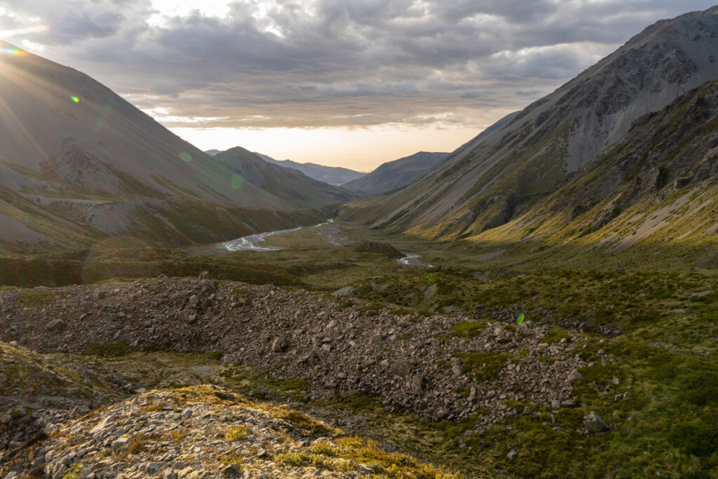 Cameron Hut, a Strenuous Hike to the Remotest Hut in Canterbury The valley of Cameron River shined.