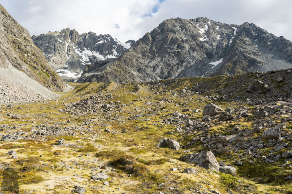 Cameron Hut, a Strenuous Hike to the Remotest Hut in Canterbury On the lateral moraine wall