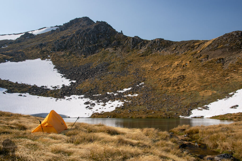 Faust, Libretto Range, Camp by its Colorful Tarns on the Ridge The first camping in November 2019