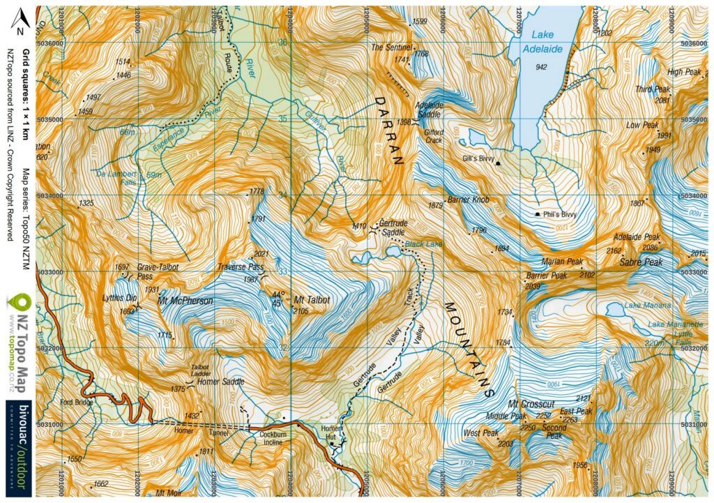 Gertrude Saddle Route, My Favorite Trail to View the Breathtaking Fiordland Gertrude Saddle map