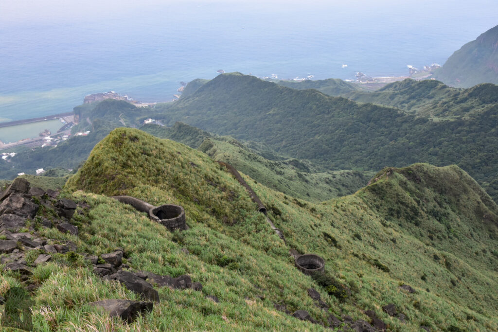 Jiufen (九份) and Jinguashi (金瓜石) the Former Mining Towns of Distinct Vibes. The ruin of long exhaust chimneys used to release the poisonous gas from copper smelting