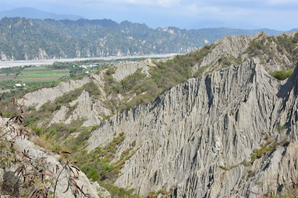Liji Badlands (利吉惡地), Taitung; the Rugged and Barren Hills between Two Tectonic Plates Liji Badlands; the view from Fuyuan Grand Canyon