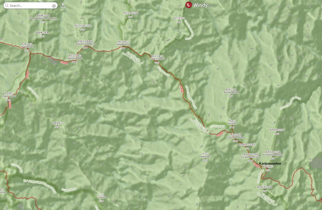 Mabolasih Trail (馬博拉斯橫斷), the Challenging Hike Crossing the Precipitous Central Mountain Range Mabolasih Trail middle map