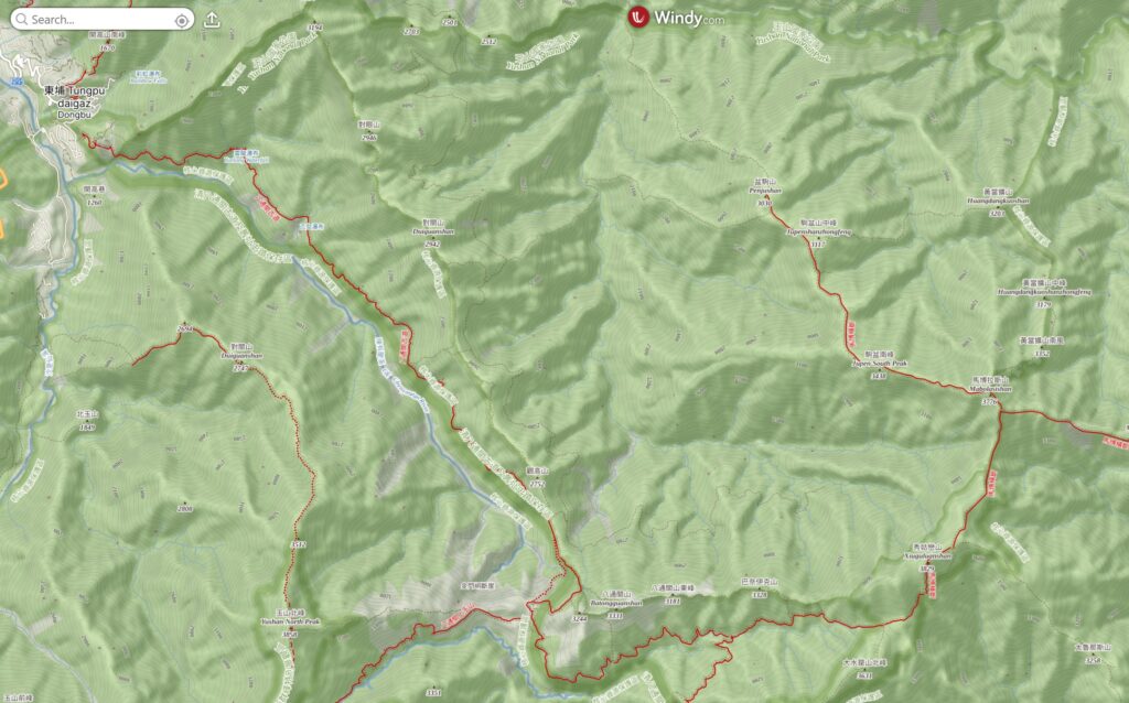 Mabolasih Trail (馬博拉斯橫斷), the Challenging Hike Crossing the Precipitous Central Mountain Range Mabolasih Trail west map