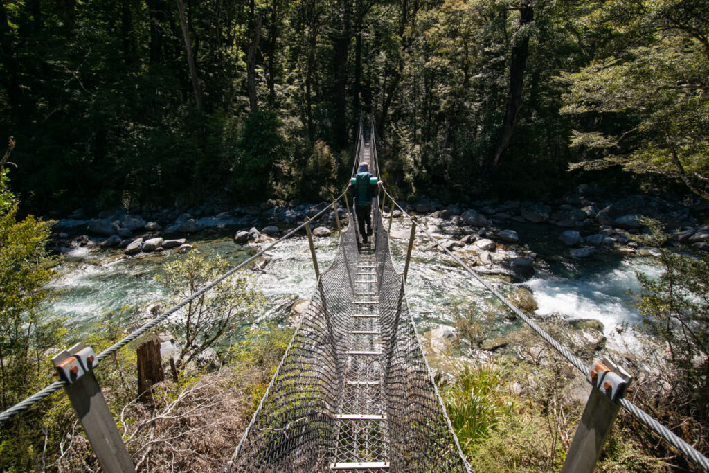 Blue Lake & Sabine Track-Moss Pass-D’Urville Track; Revisit the Clearest Fresh Water in the World on a Lesser-Visited Route on a swing bridge