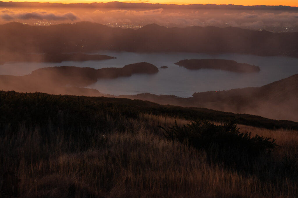 Mount Herbert / Te Ahu Pātiki, Overlooking the Canterbury and Beyond on the Tallest Mountain of Banks Peninsula Fog began to obscure the sight in the evening.