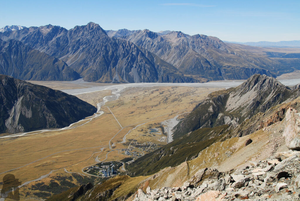 Mueller Hut Route & Mount Ollivier, Climbing High for the Panorama of Hooker Valley and Mount Cook Hooker Valley and Mt. Cook Village