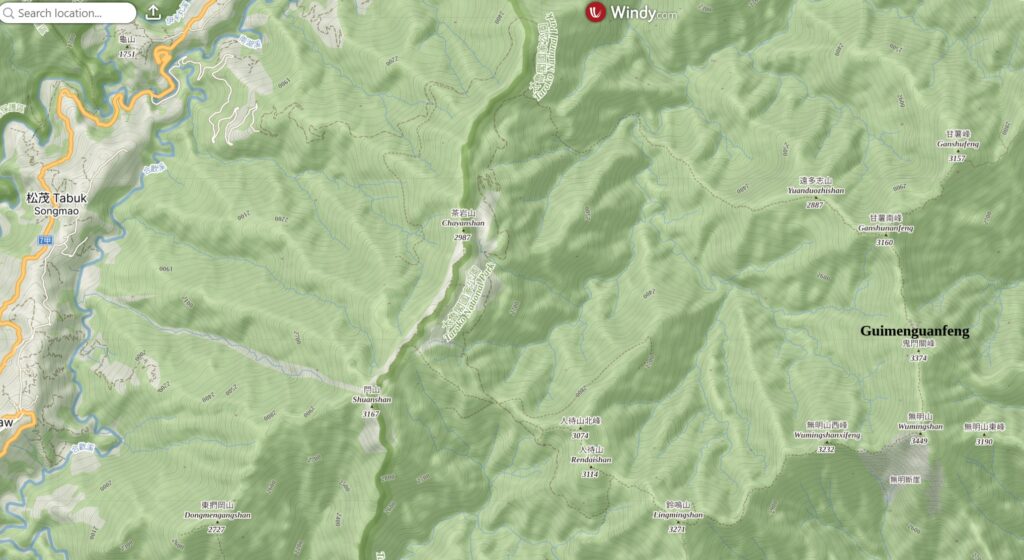 North Section 2 (北二段), the Trail on the Formidable Ridge with Ominous Names North Section 2 map