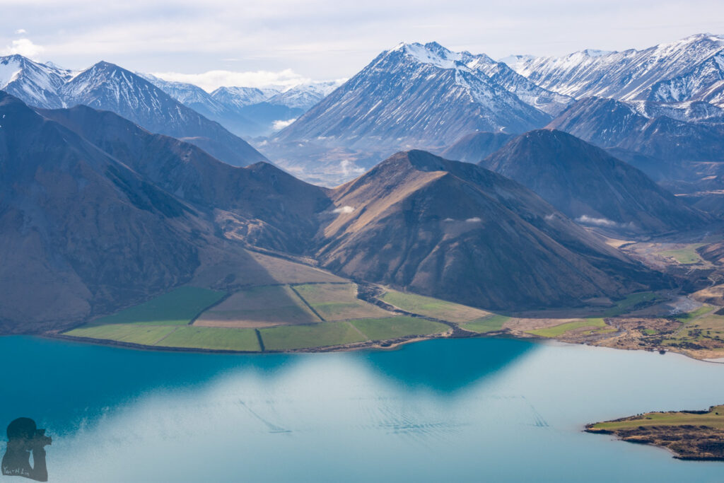 Peak Hill, the Gentle Hill Flanked by the Peaceful Lake Coleridge and Braided Rakaia River Lake Coleridge