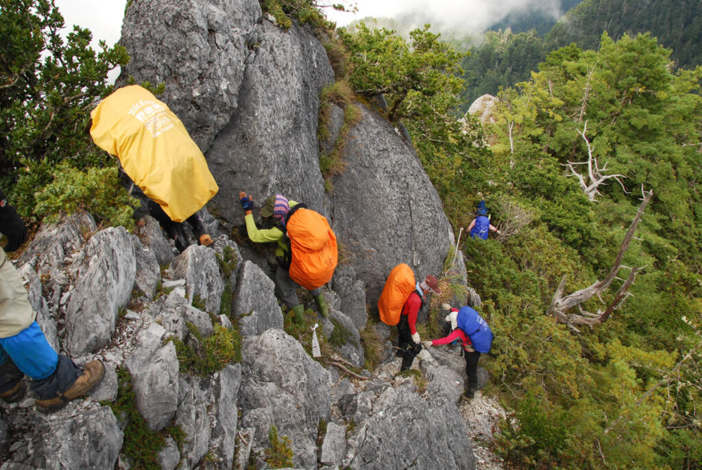 Qilai East Ridge (奇萊東稜), the Challenging Trail in the Dense Arrow Bamboos Scrambling down shortly after Liwuzhushan (立霧主山)