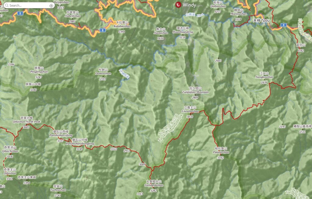 Qilai East Ridge (奇萊東稜), the Challenging Trail in the Dense Arrow Bamboos Qilai East Ridge map