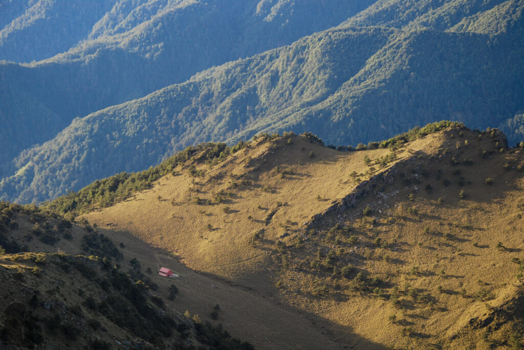 Ascending to the ridge; leaving the lovely valley behind