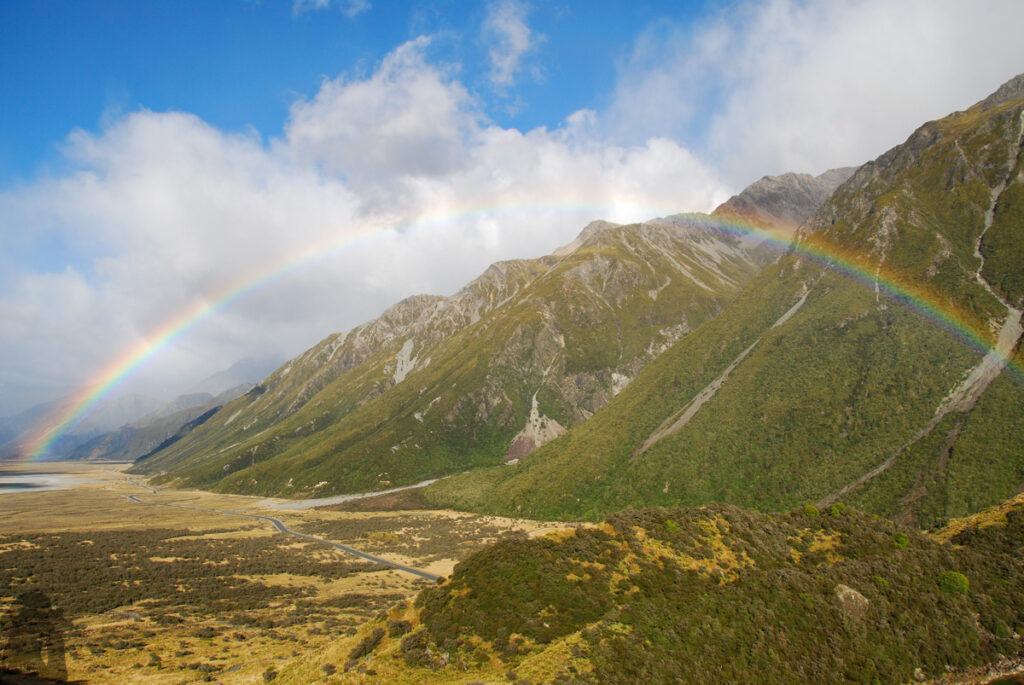 A Stroll in Tasman Valley; Witness the Astonishing Retreat of Tasman Glacier Rainbow in Tasman Valley