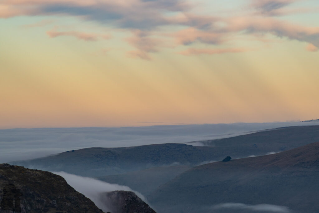Te Moenga-o-Wheke / The Tors, the Prominent Peak on Port Hills for Viewing the Panorama of Canterbury Soft and calm