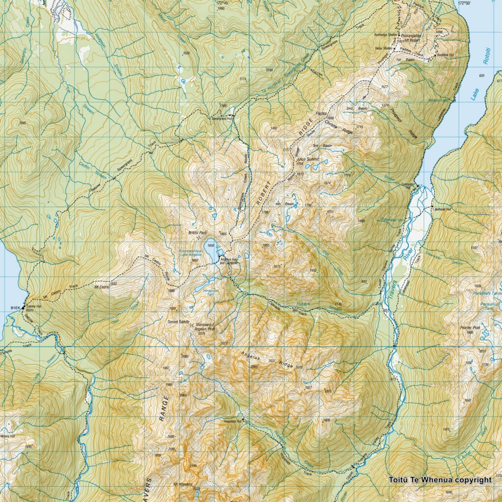 Toitū Te Whenua copyright Sourced from Topo50 Map BS24