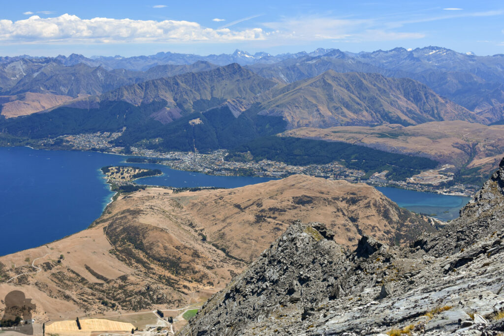 Camping on the Ridge of The Remarkables, Under the Majestic Double Cone Queenstown under the Ben Lomond on the other side of Lake Wakatipu