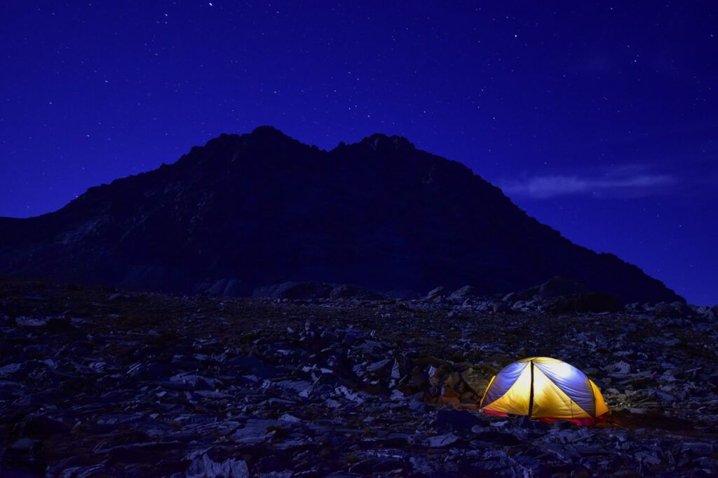 Camping on the Ridge of The Remarkables, Under the Majestic Double Cone The night in front of Double Cone