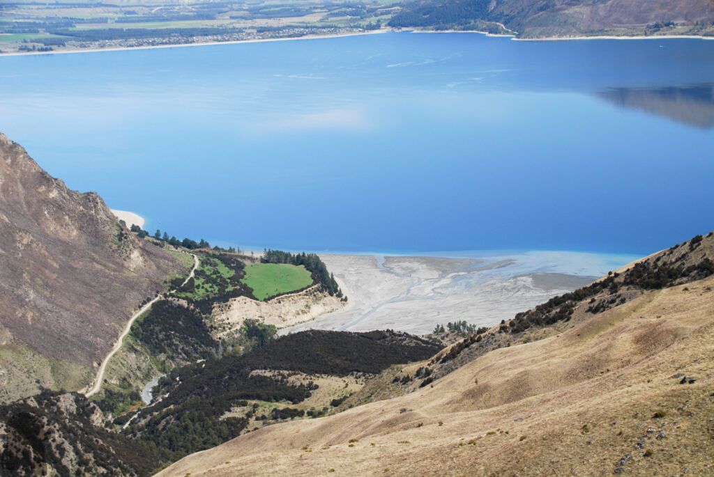 Corner Peak, the Prominent Pyramid Towering up above Lake Hāwea Descending back to the road by Lake Hawea