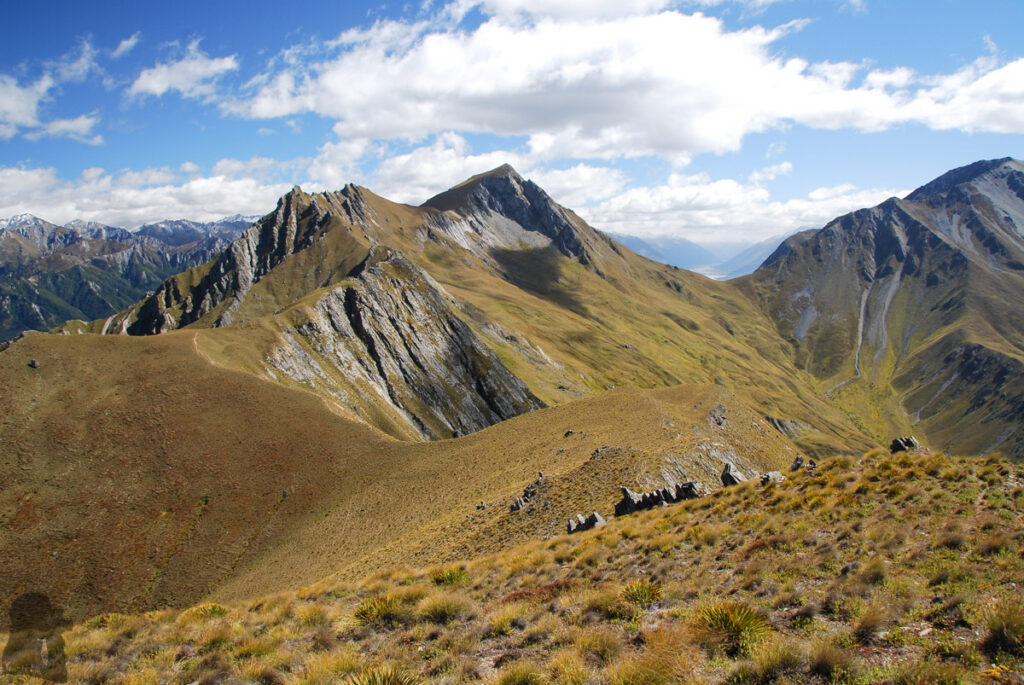 Corner Peak, the Prominent Pyramid Towering up above Lake Hāwea Corner Peak is in green.