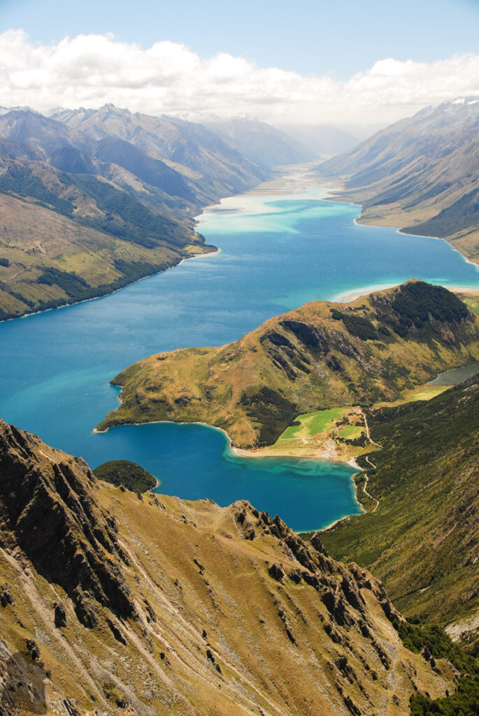 Corner Peak, the Prominent Pyramid Towering up above Lake Hāwea on the top of Corner Peak