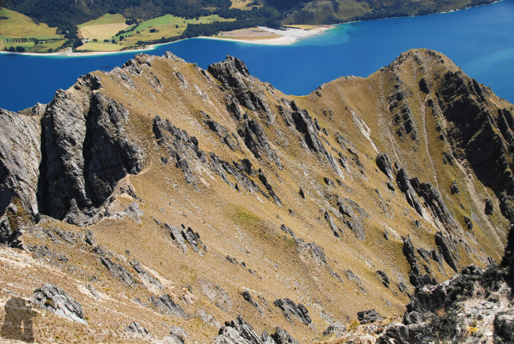 Corner Peak, the Prominent Pyramid Towering up above Lake Hāwea Corner Peak