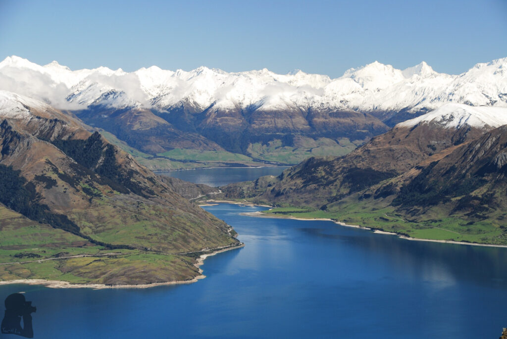 Corner Peak, the Prominent Pyramid Towering up above Lake Hāwea The Neck, the narrowest part of the land that separates Lake Hāwea and Lake Wānaka