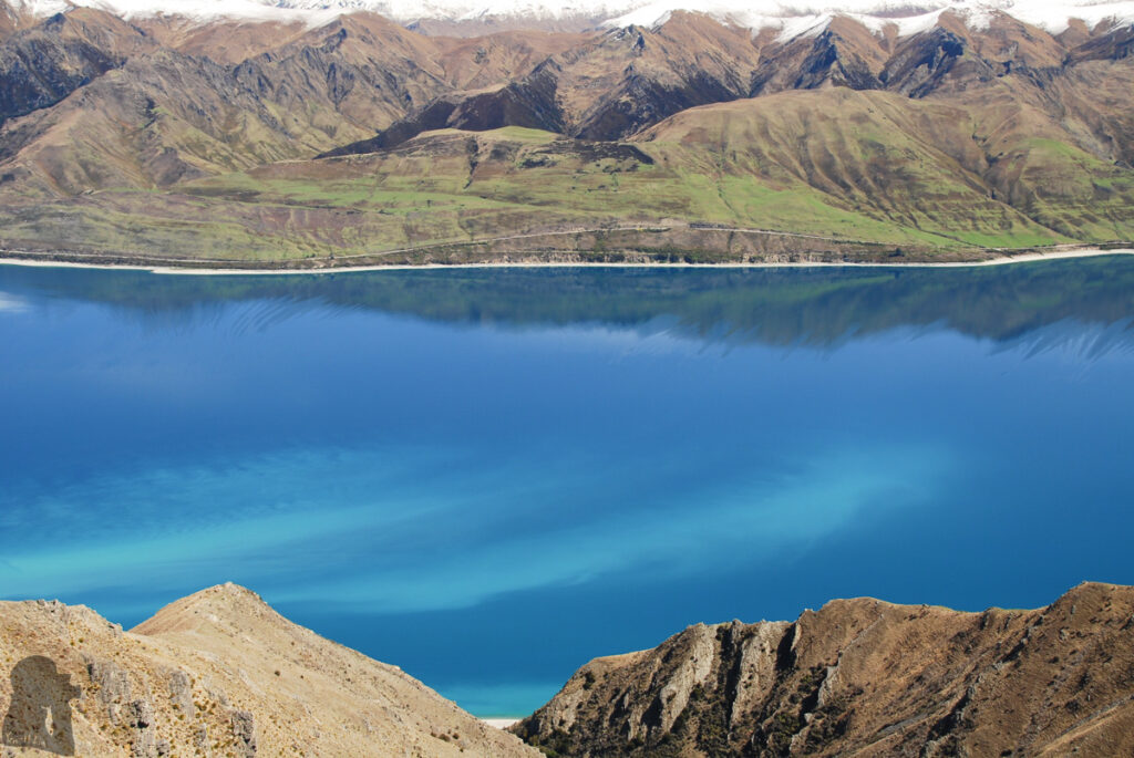 Corner Peak, the Prominent Pyramid Towering up above Lake Hāwea Lake Hāwea