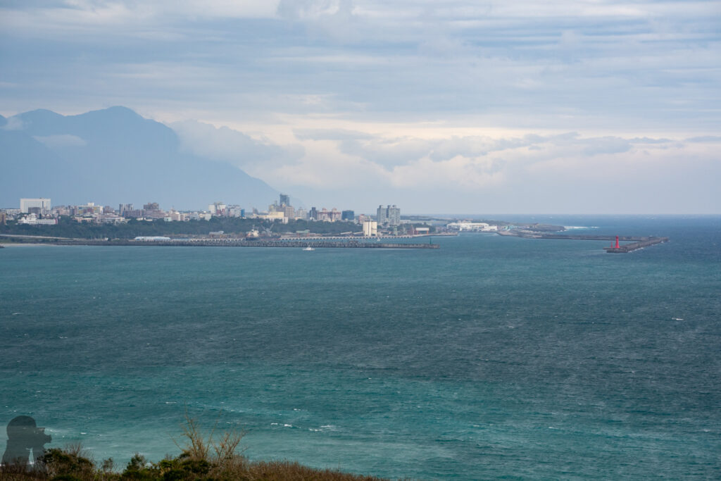 Hualien (花蓮), the City by the Mountain and Sea in Eastern Taiwan Overlooking Hualien Port from Colline 77 (七七高地)
