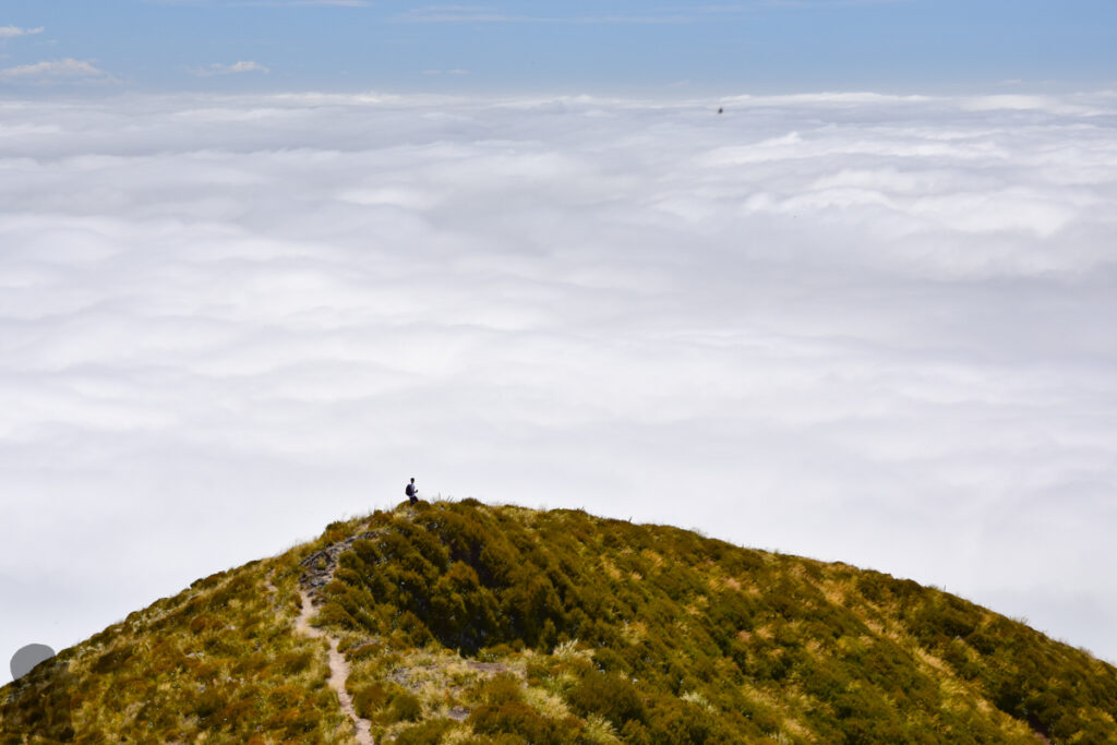 Little Mt Peel / Huatekerekere, a Day Hike above the Edge of Canterbury Plain Ready to enter the cloud soon