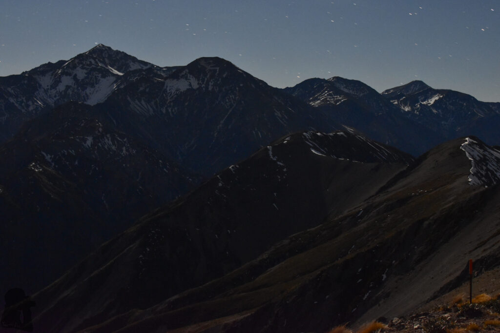 Mt. Fyffe, the Peak with the Bird's Eye View across Kaikōura Peninsula Moon-lit range