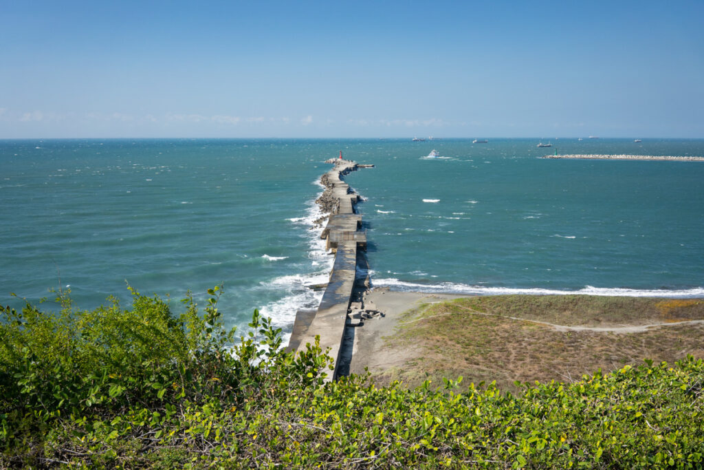 The dike of the Kaohsiung First Harbor