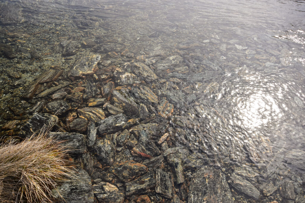 Wye Creek Basin, The Remarkables, Camping by the Gorgeous Lake in a Hidden Valley clear water with intense reflection